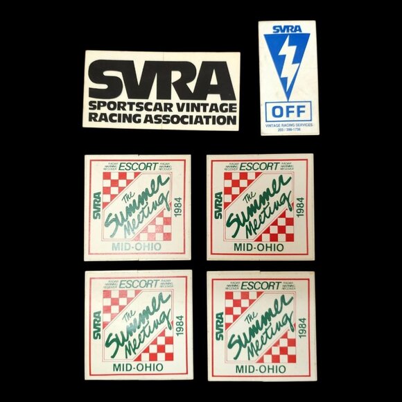 SVRA Summer Meeting Escort 1984 Mid Ohio Stickers Vintage Racing Lot Of 6 NOS - Picture 1 of 10